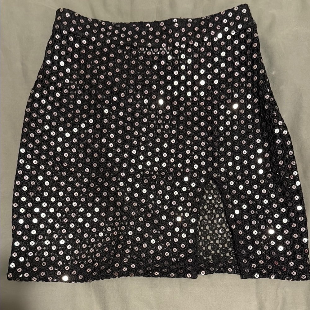 Eastnwest Label Black Sequin Mini Skirt